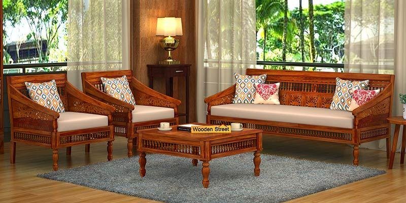 Modern Wooden sofa set in best furniture shop in India